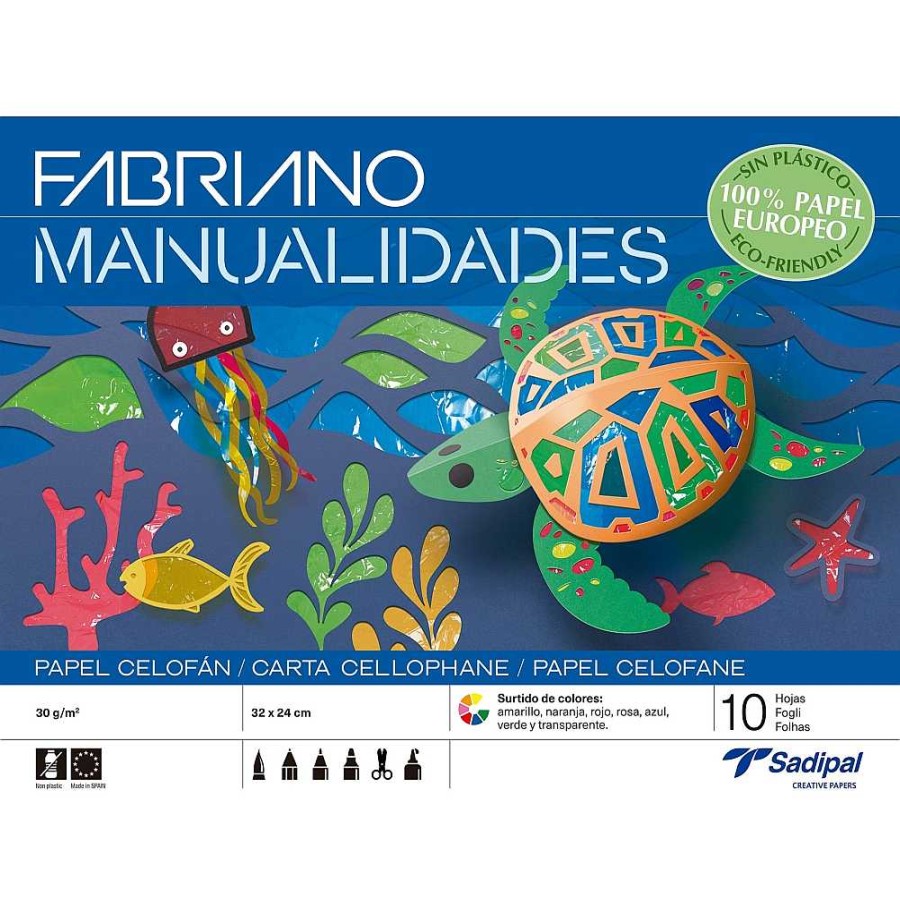 Papeler A Sadipal Papel Manualidades | Pack 10 Bloc Manualidades 10 Hojas Papel Celof N Colores