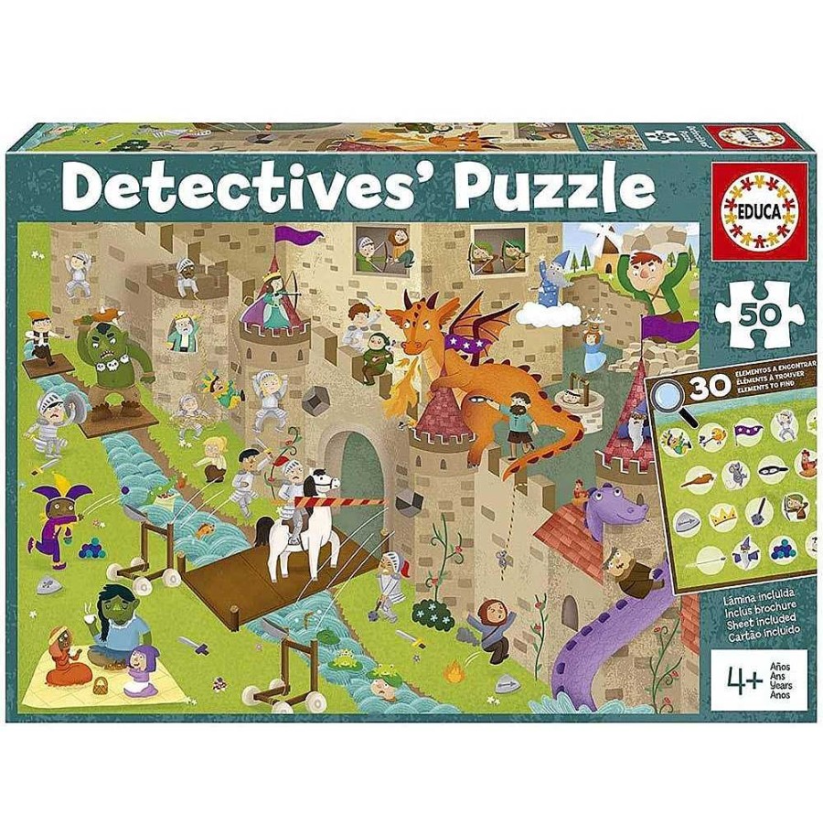 Juguetes Educa Puzzles Infantiles | Puzzle Detectives Castillo 50 Piezas