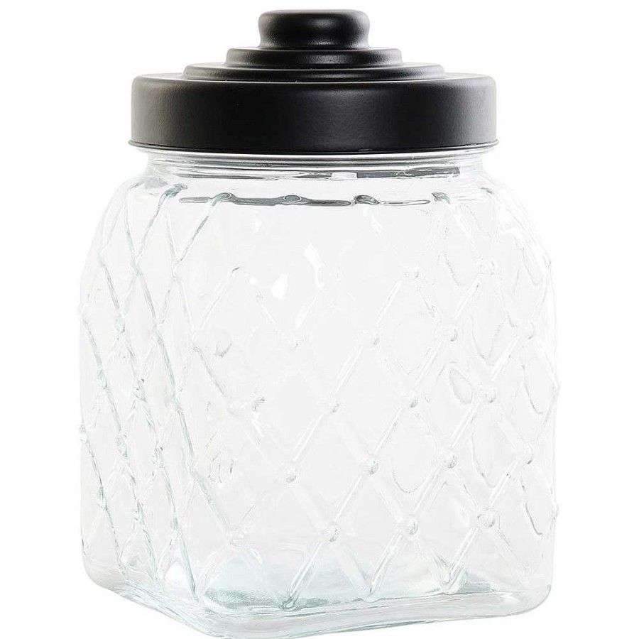 Home & Deco Item Complementos Cocina | Bote Multiusos Cristal Y Metal 2,5 Litros 21X14X14