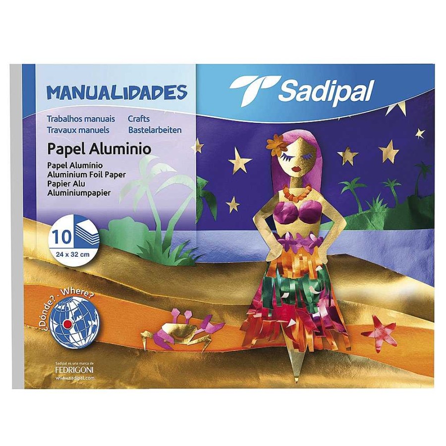 Papeler A Sadipal Papel Manualidades | Bloc Manualidades Papel Metalizado 10 Hojas