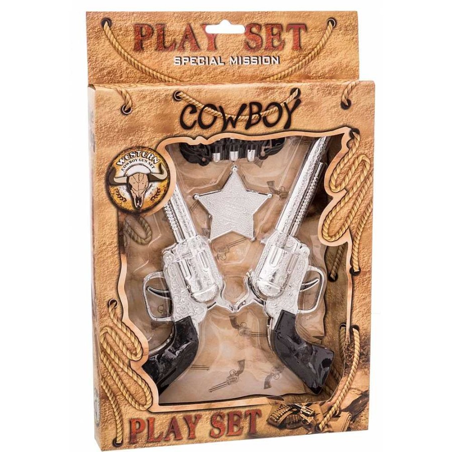 Juguetes Genérico B Licos | Set De 2 Pistolas Vaquero Sheriff Y Accesorios