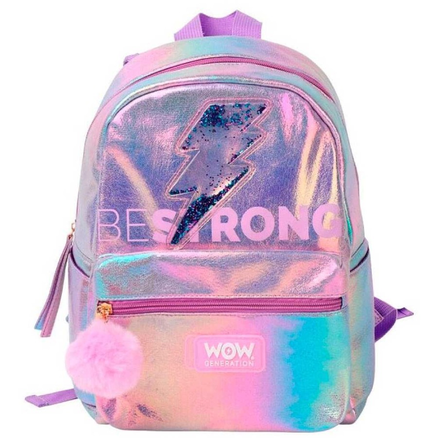 Mochilas Y Complementos WOW Generation | Wow Generation Mochila Plateada 40 Cm Alto