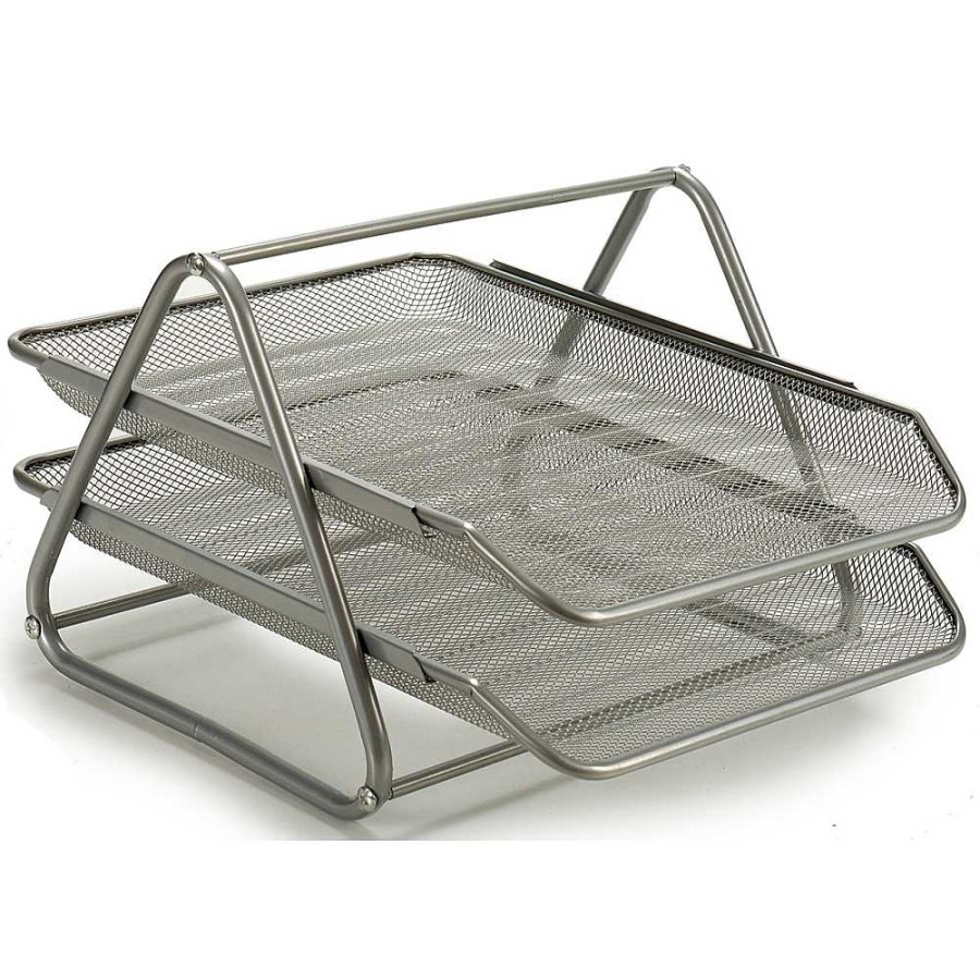 Papeler A Pincello Complementos | Set 2 Bandeja Rejilla Plata 35X27 Cm