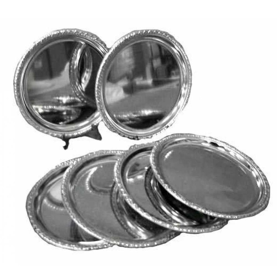 Home & Deco Genérico Complementos Cocina | Juego 6 Posavasos Grandes Silver Plated