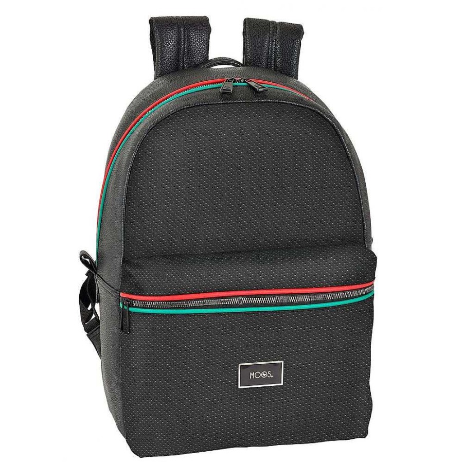 Mochilas Y Complementos Moos | Moos Black Mochila Ordenador 31X44X15