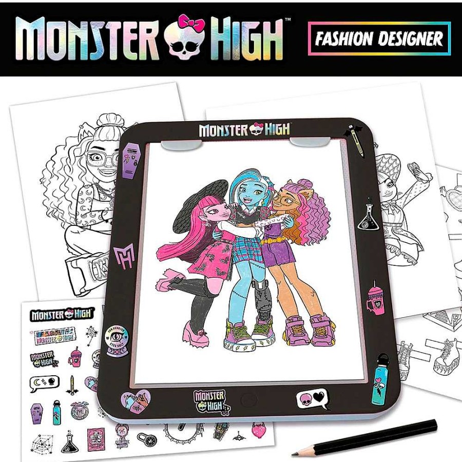 Juguetes Educa Pizarras Y Pupitres | Monster High Crea Tus Dise Os. Mesa Con Luz + 5 A Os