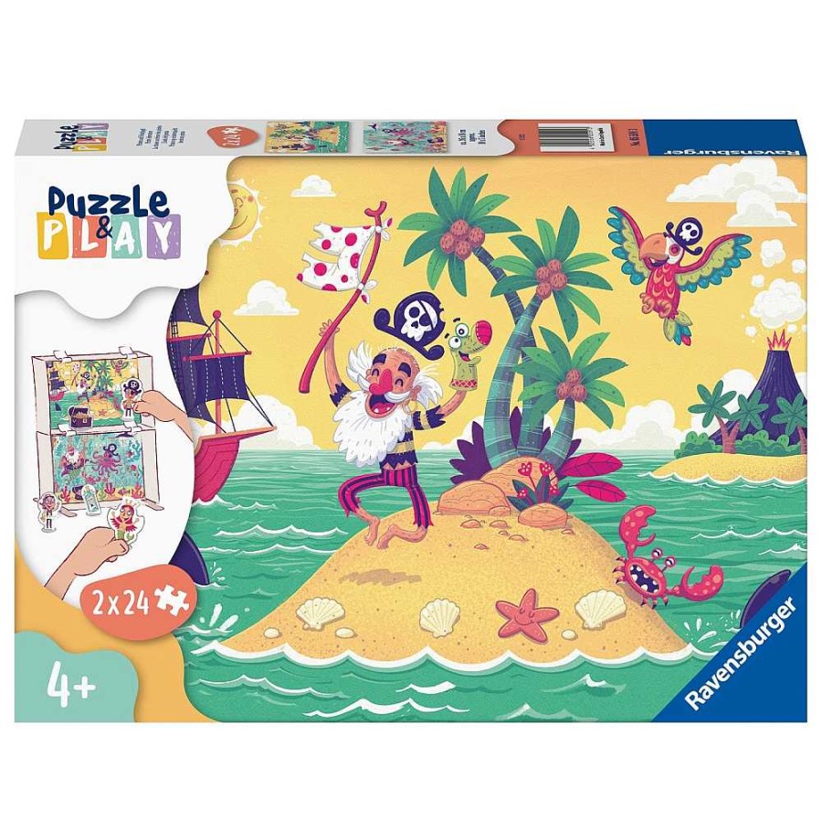 Juguetes Ravensburger Puzzles Infantiles | Puzzle Escenario Pirata 2X24