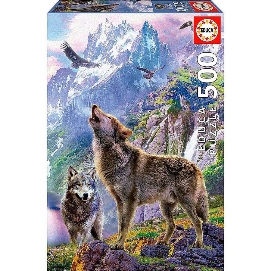 Juguetes Educa Puzzles 300-1000 Piezas | Puzzle Educa 500 Piezas Lobos En Las Rocas