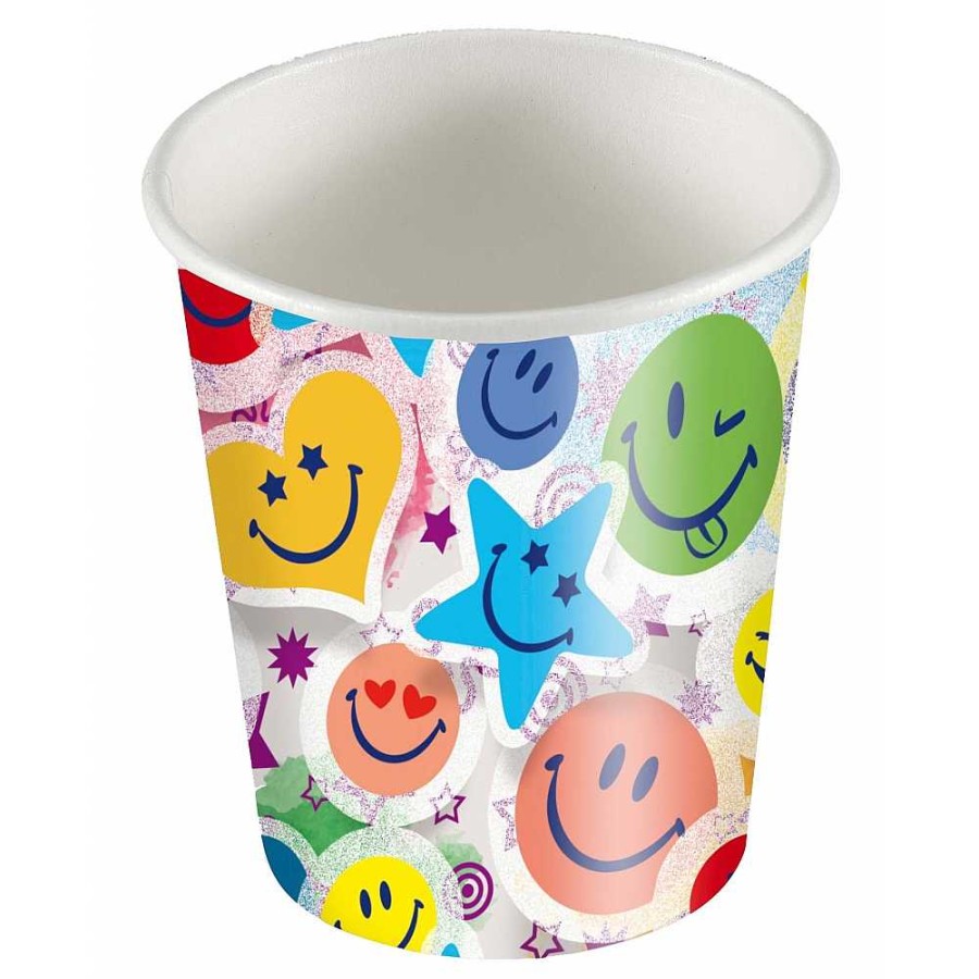 Fiestas Y Disfraces Genérico | Pack 25 Vasos Cart N 200 Ml. Smile