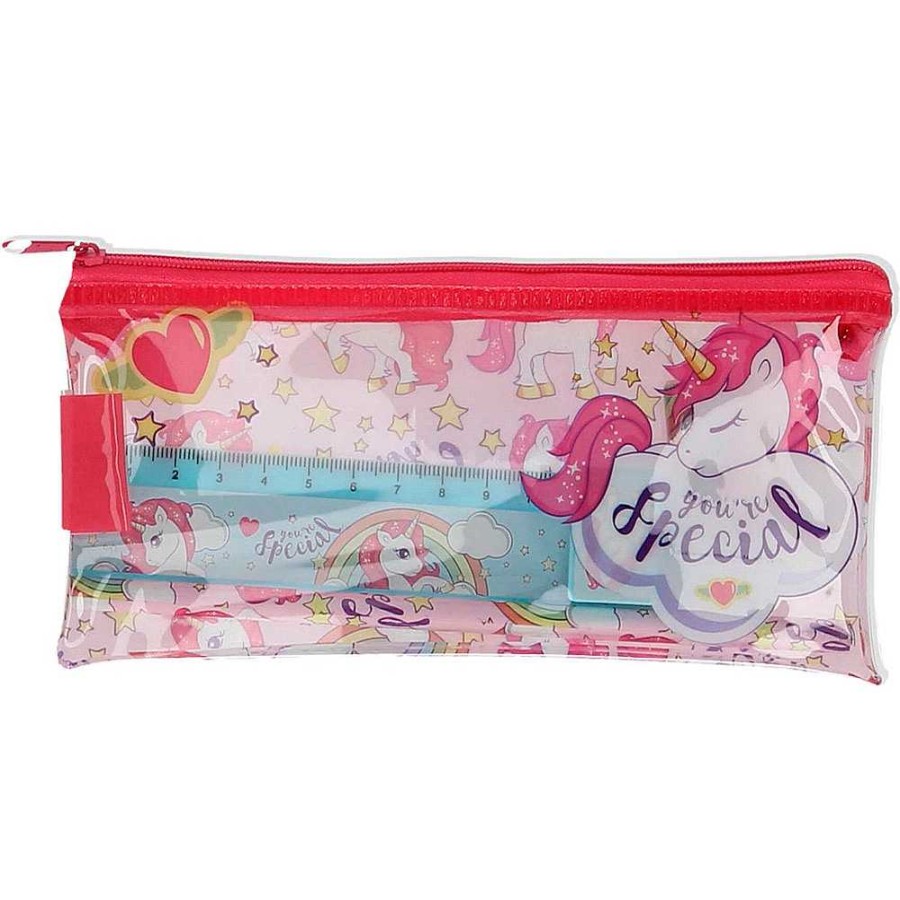 Regalo Kids Tendencia Unicornios | Estuche Con Set De Papeler A Unicornios 19X10