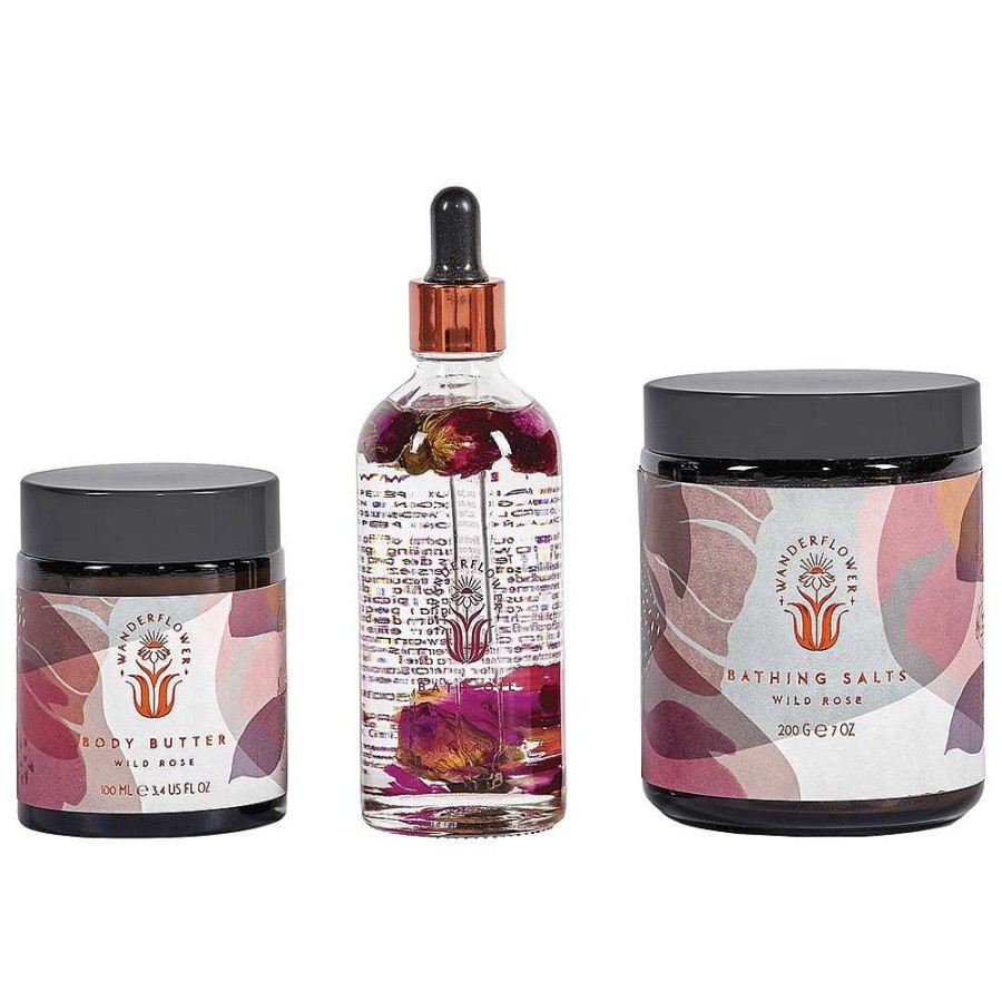 Regalo Wanderflower | Set Aromaterapia Bienestar Rosa Salvaje 3 Piezas