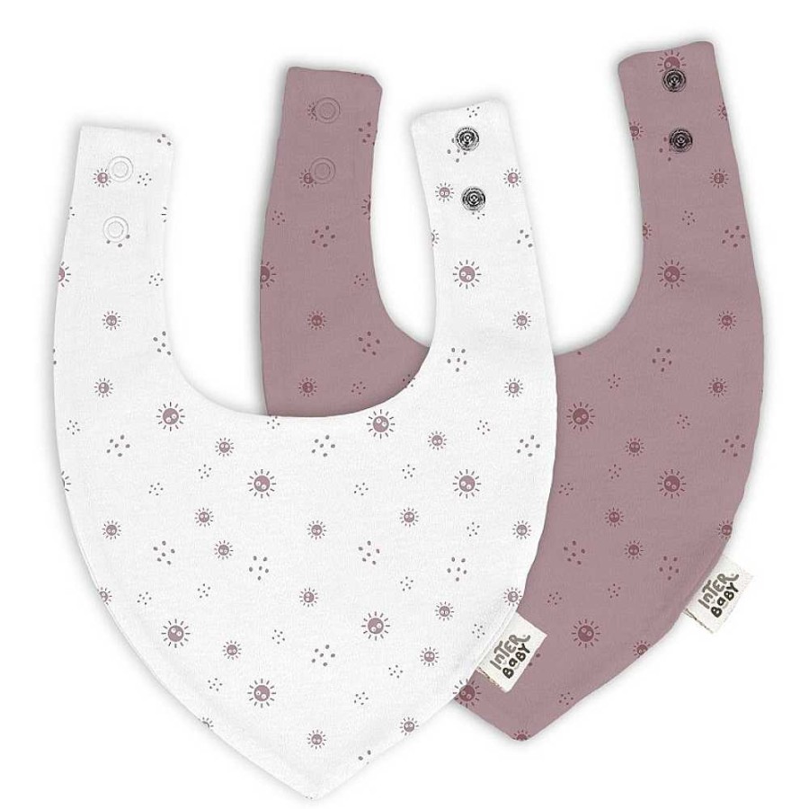 Regalo Interbaby Textil | Pack 2 Baberos Bandana Rosa Bamb Natural