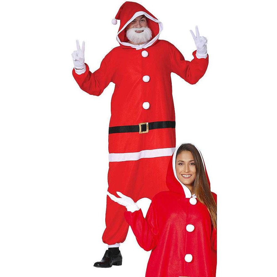 Fiestas Y Disfraces Guirma | Traje Pap Noel Adulto Talla 52-54 Mono Con Capucha