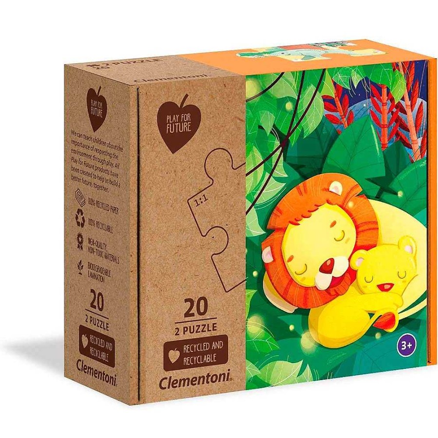 Juguetes Clementoni Puzzles Infantiles | Puzzle Eco Doble 2X20 Piezas Animales Todos Juntos