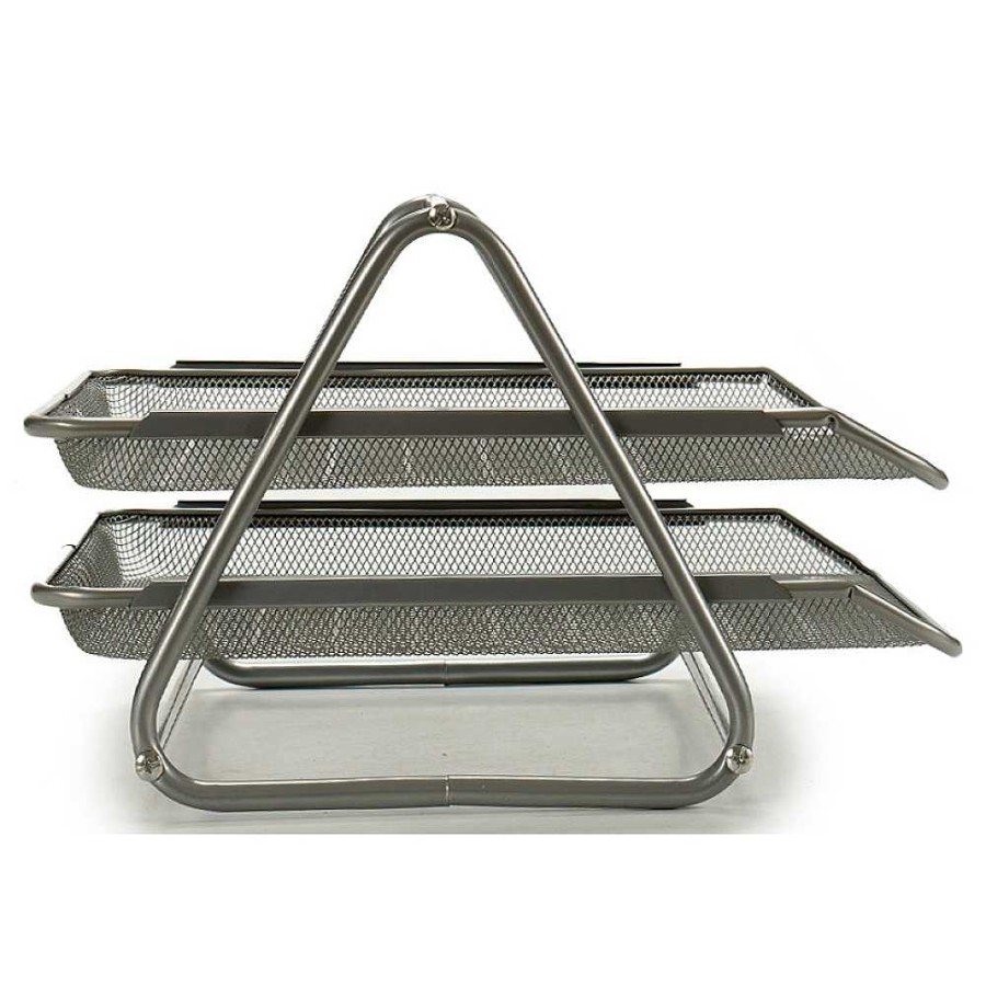 Papeler A Pincello Complementos | Set 2 Bandeja Rejilla Plata 35X27 Cm