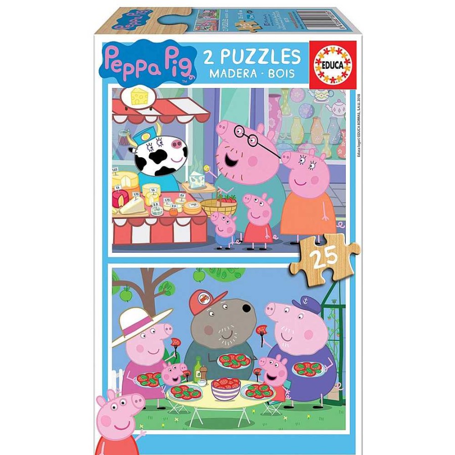 Juguetes Peppa Pig Puzzles Infantiles | Peppa Pig Puzzle Madera 2X25 Piezas