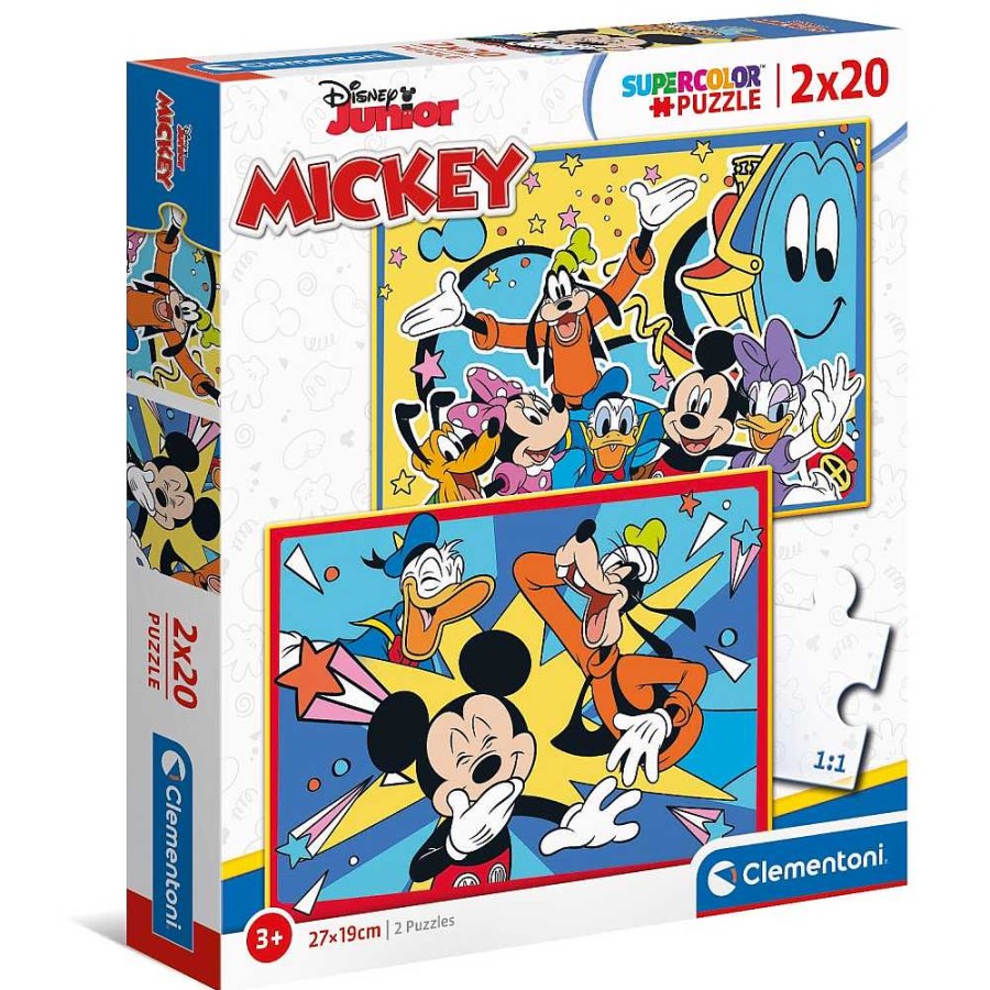 Juguetes Disney Puzzles Infantiles | Mickey Puzzle Doble 2X20 Piezas