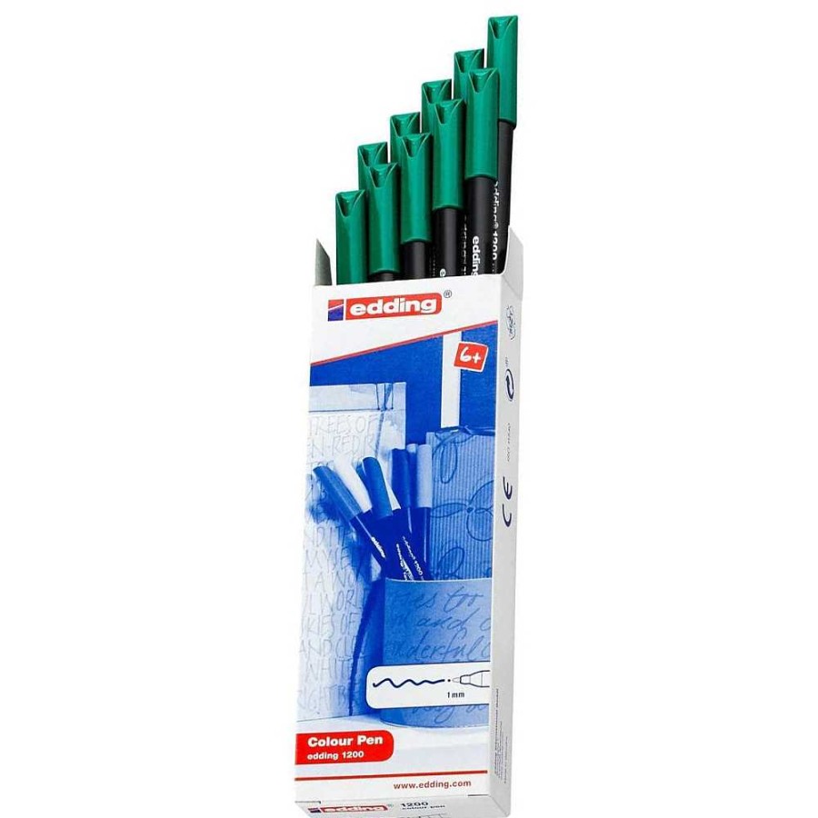 Papeler A Edding Rotuladores Escritura | Pack 10 Rotulador Edding 1200 Verde