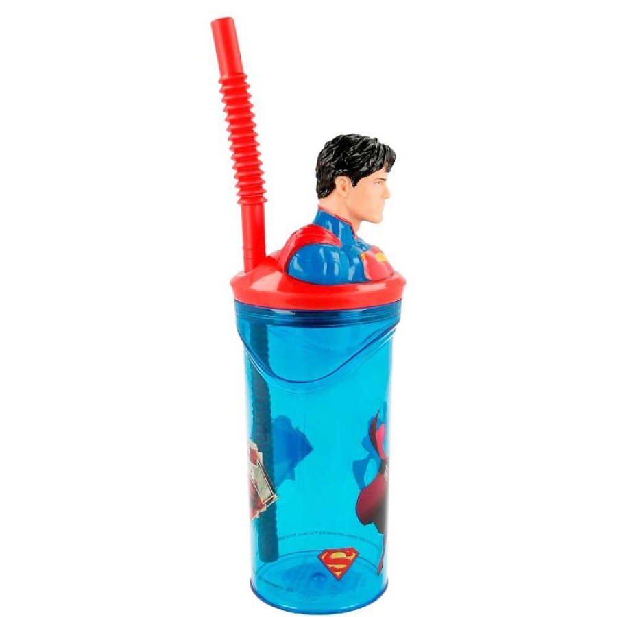 Mochilas Y Complementos Superman | Superman Vaso Pajita Figura 3D 360 Ml