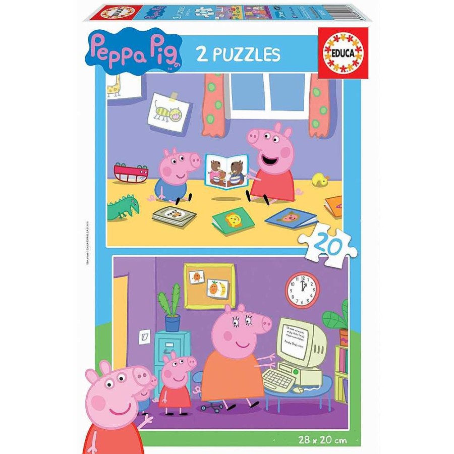 Juguetes Peppa Pig Puzzles Infantiles | Peppa Pig Puzzle Doble 2X20 Piezas