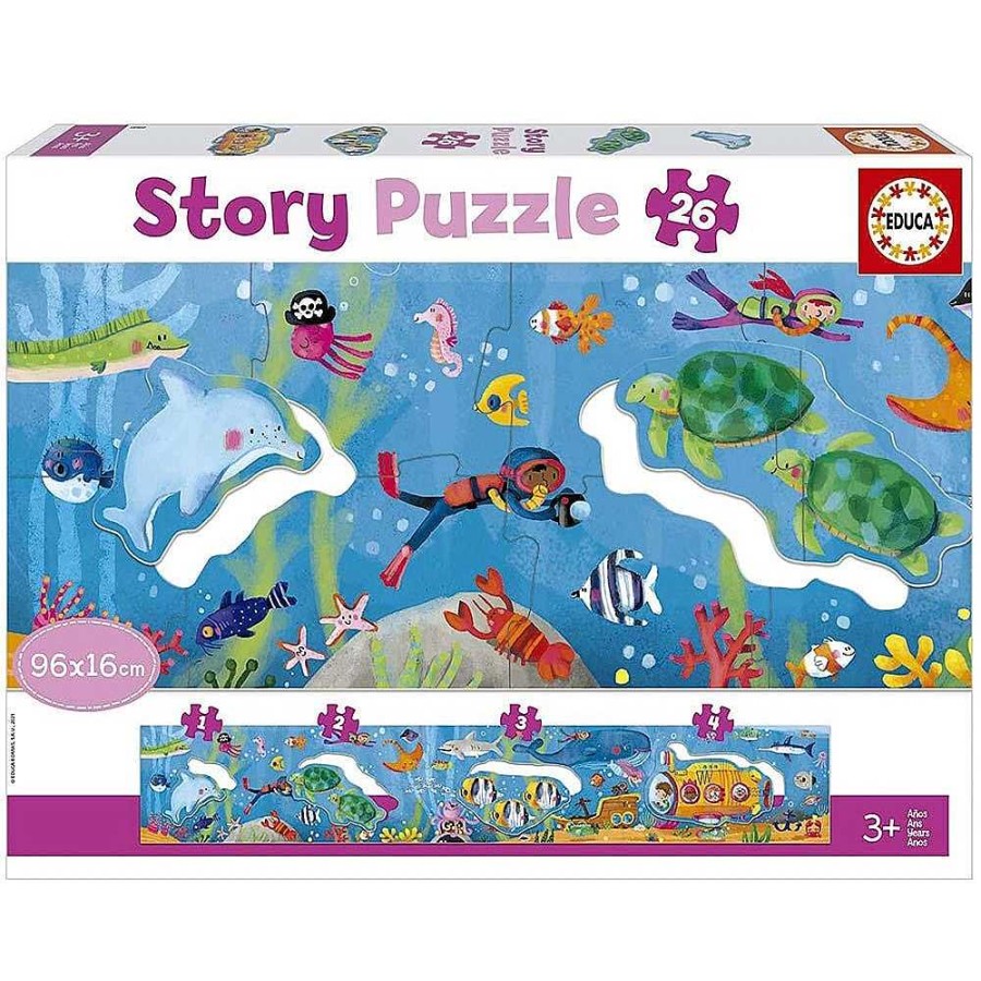 Juguetes Educa Puzzles Infantiles | Puzzle Story Mundo Marino 26 Piezas