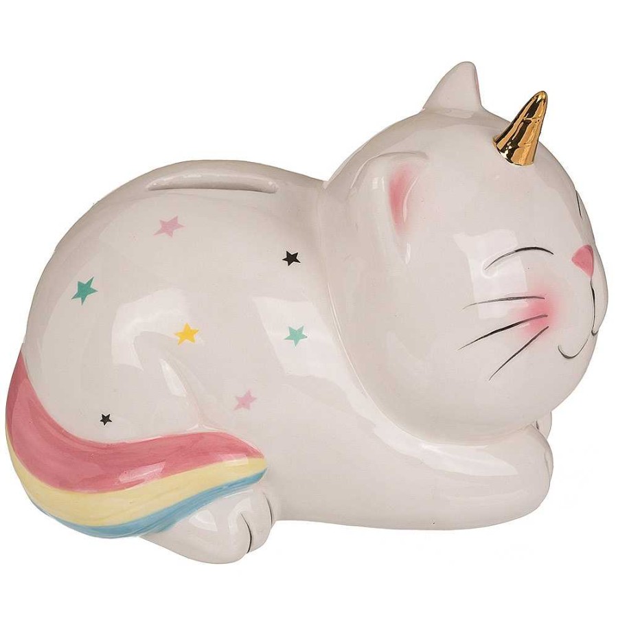 Regalo OOTB Tendencia Unicornios | Hucha Gaticornio Cer Mica 17X12 Cm Con Llave