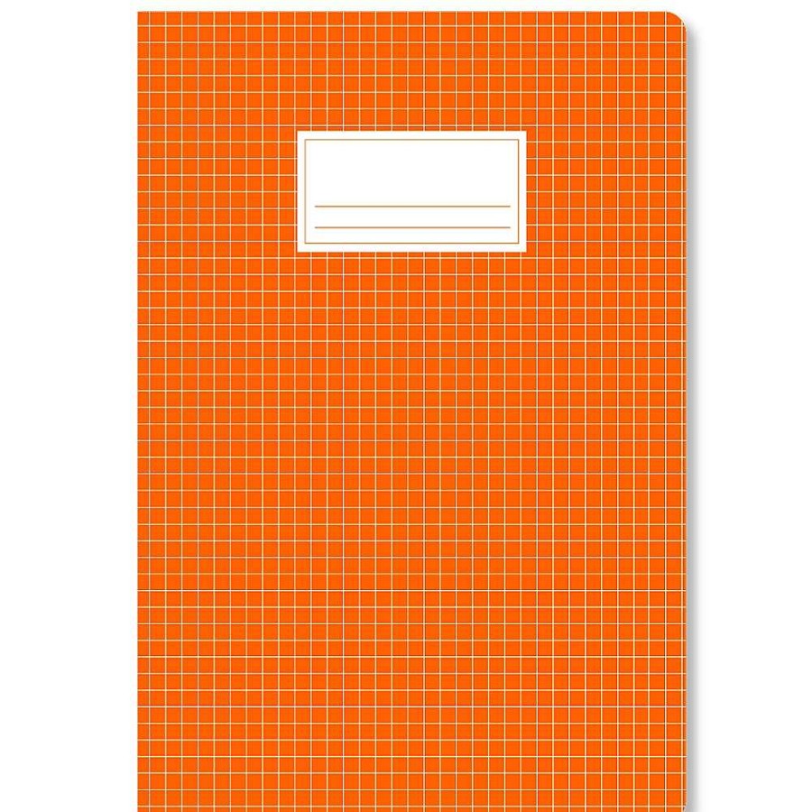 Papeler A Escolofi Libretas | Escolofi Pack 10 Cuadernos Grapados A4 50H 70 Gr Cuadr Cula 6X6 Doble Margen - Naranja