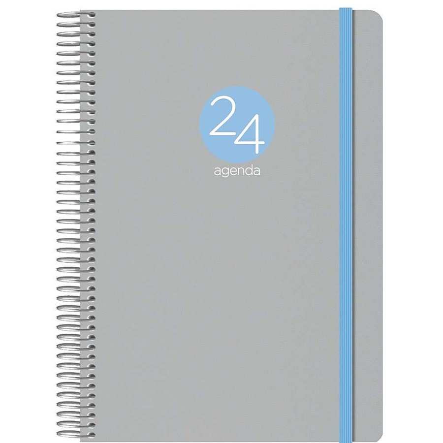 Papeler A Dohe Agendas | Agenda 2024 D A P Gina 15X21 Gris Con Espiral Y Goma Memphis