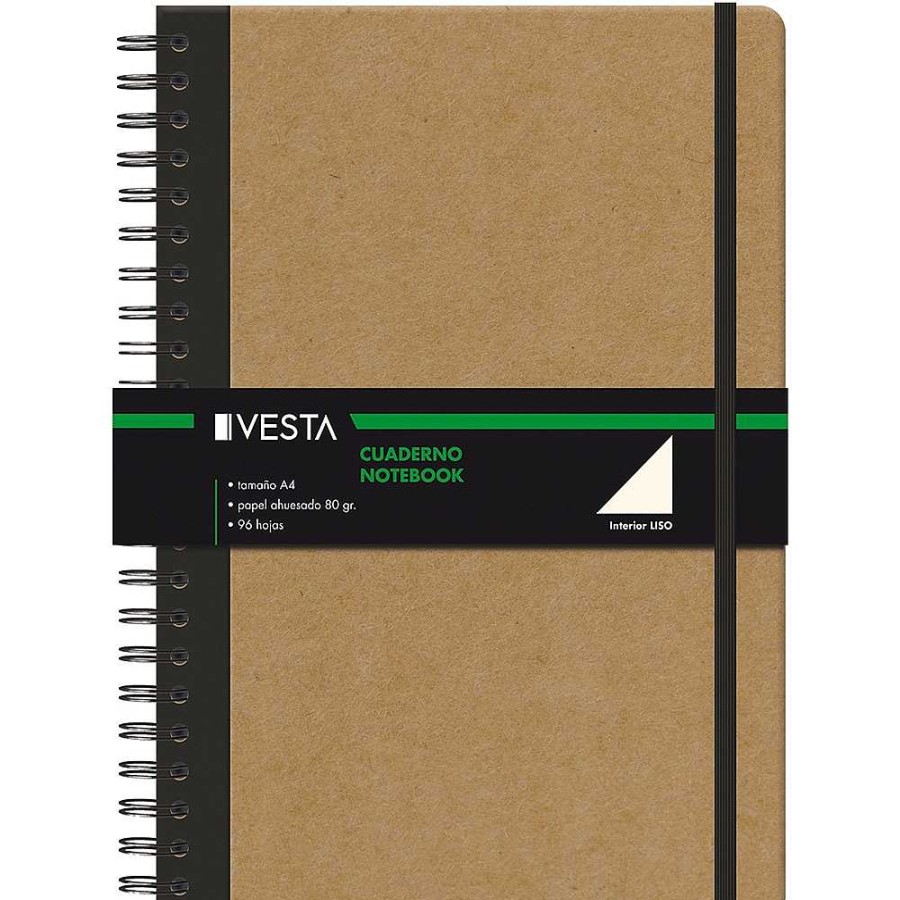 Papeler A Vesta Cuadernos Espiral | Cuaderno Nature Espiral Con Goma A4 96 Hojas Liso