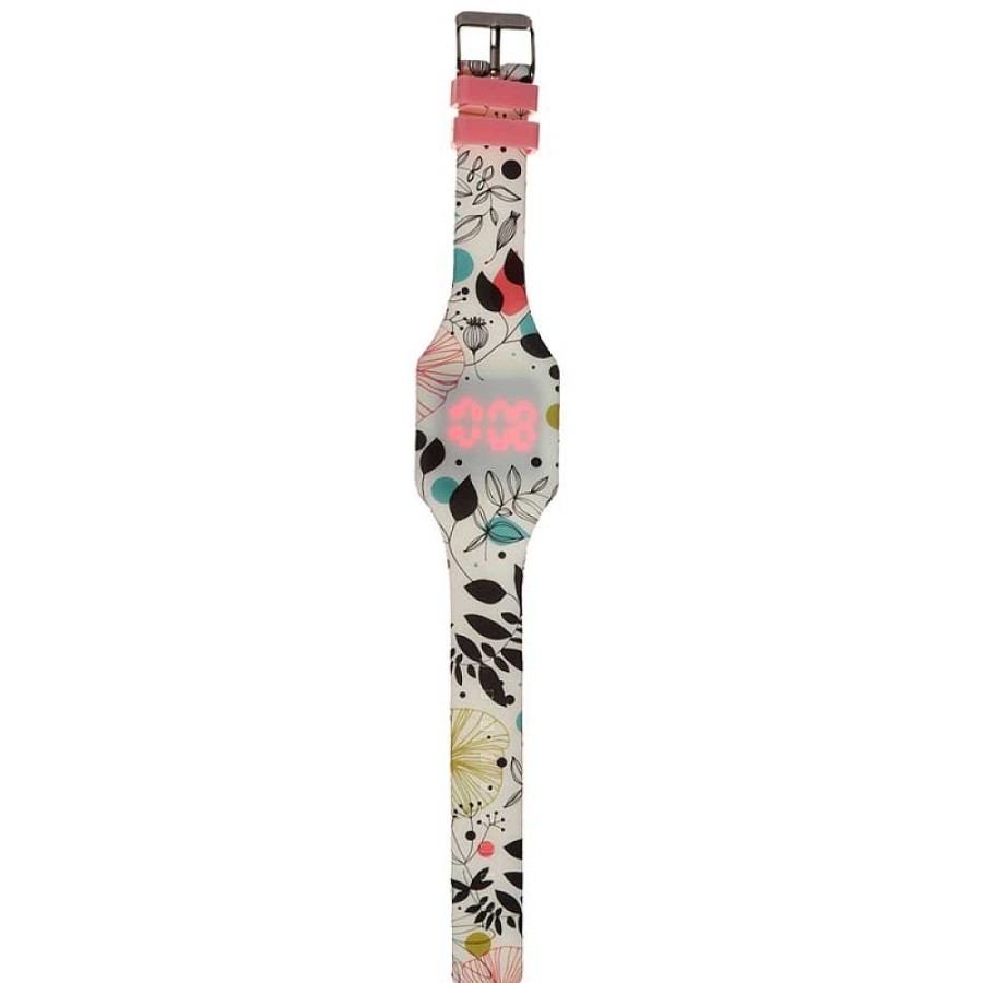 Regalo Pukator Relojes Y Bisuter A | Reloj Digital De Silicona Floral Surtido