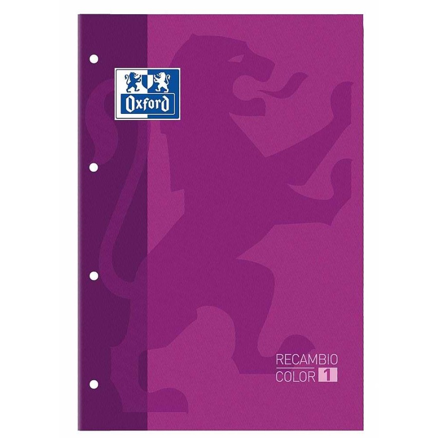 Papeler A Oxford Papel Y Recambios Anillas | Oxford Recambloc A4 80Hj 5X5 Morado