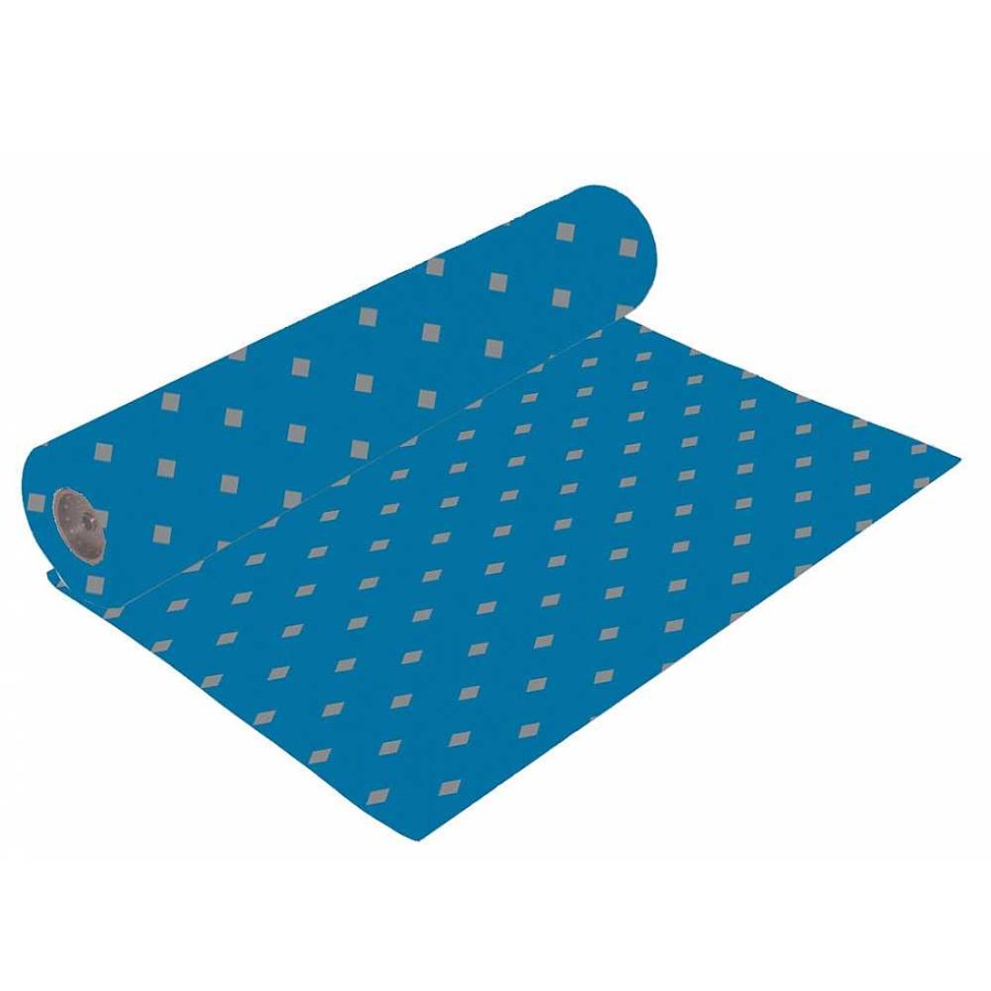 Papeler A Genérico Papel De Regalo Y Empaquetado | Bobina Papel Regalo 31 Cm 95 Mts. Azul Rombos Plata