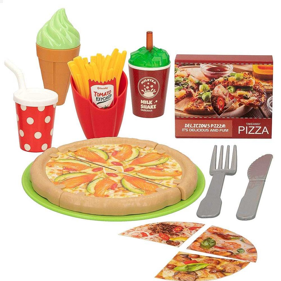 Juguetes CB Toys Cocinas Y Hogar | Set Bandeja Alimentos Pizza Y Accesorios