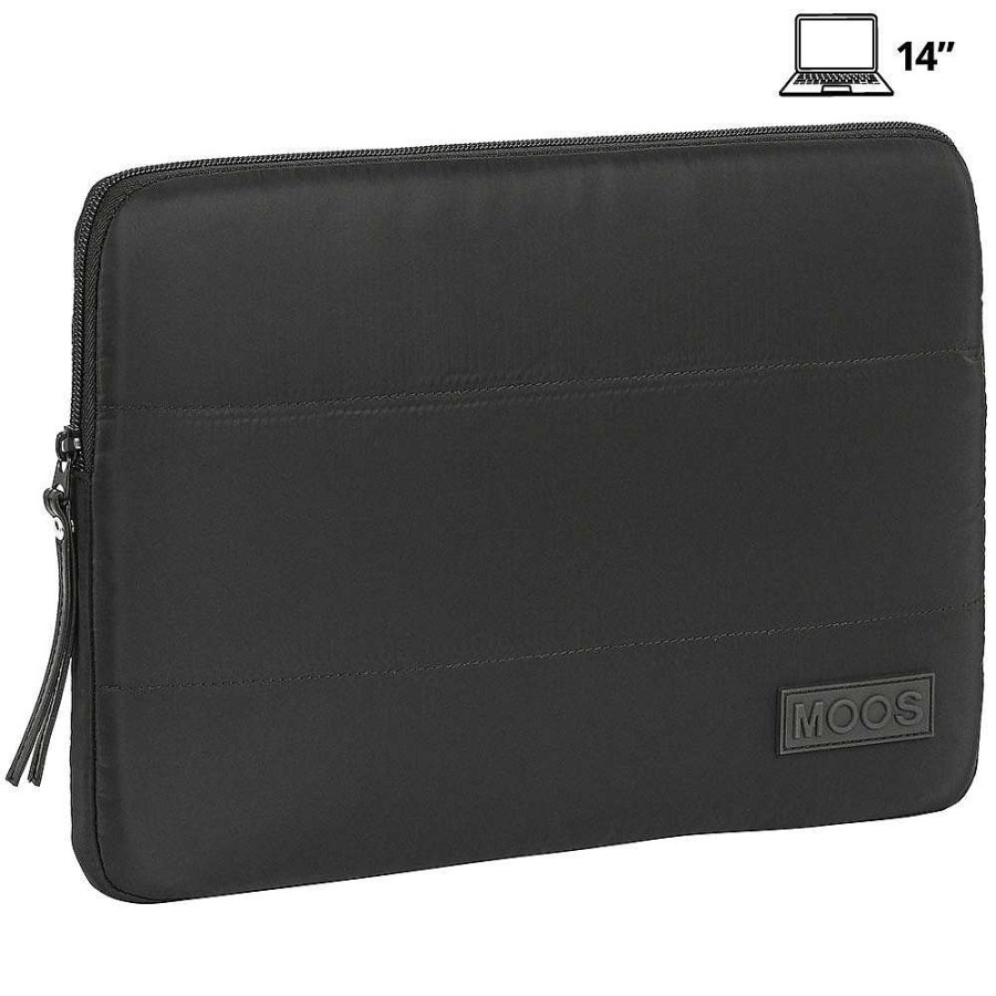 Mochilas Y Complementos Moos | Funda Acolchado Negro Para Ordenador 14"