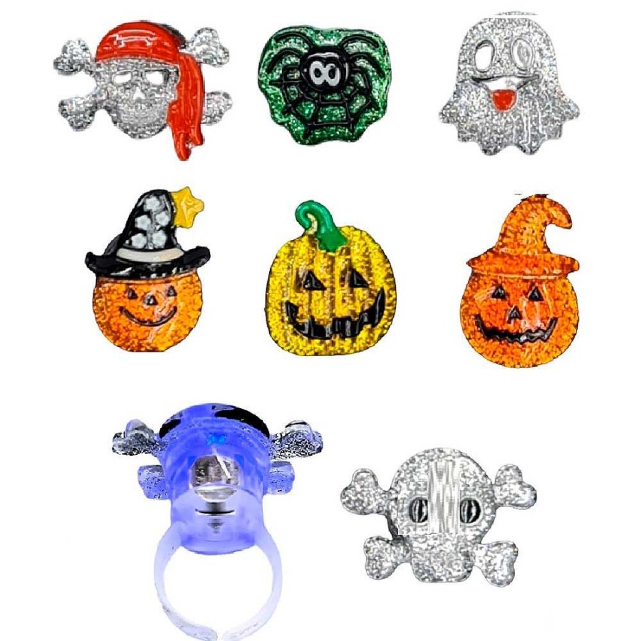 Fiestas Y Disfraces Genérico | Anillos Con Luz Halloween - Varios Modelos