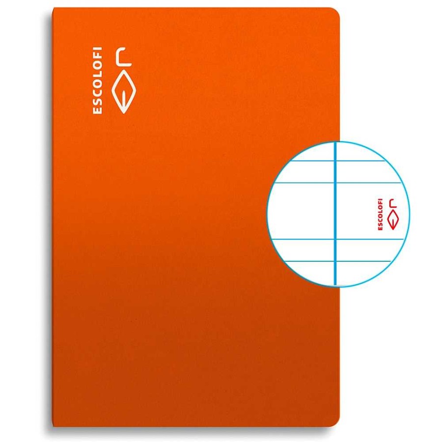 Papeler A Escolofi Libretas | Escolofi Pack 10 Cuadernos Grapados Folio 50 H 70 Gr Pauta 3,5 Margen Naranja