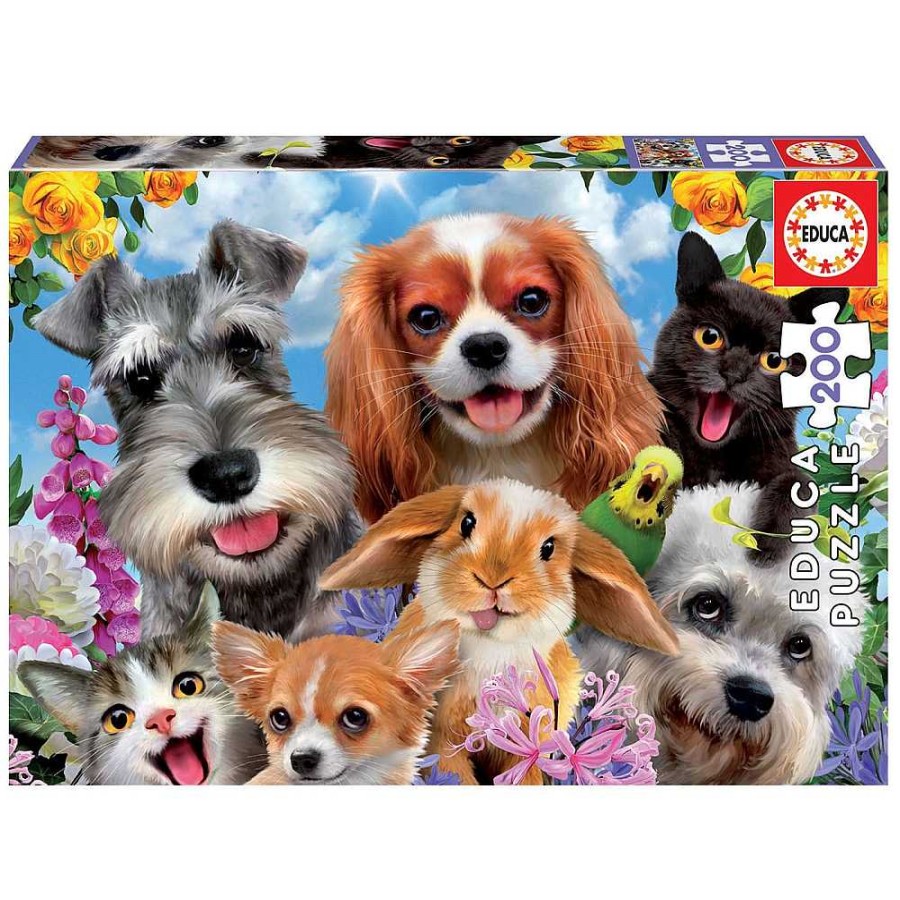 Juguetes Educa Puzzles Infantiles | Puzzle Educa 200 Piezas Selfie Mascotas