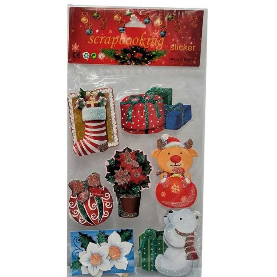 Papeler A Genérico Papel De Regalo Y Empaquetado | Pack Pegatinas Navidad 13X24 Cm- 5 Modelos