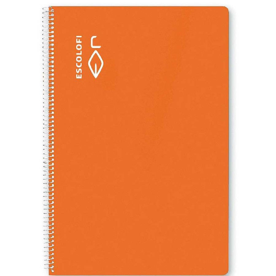 Papeler A Escolofi Cuadernos Espiral | Escolofi Pack 5 Bloc Espiral Folio 50 H 70 Gr Cuadr Cula 3X3 Margen Naranja