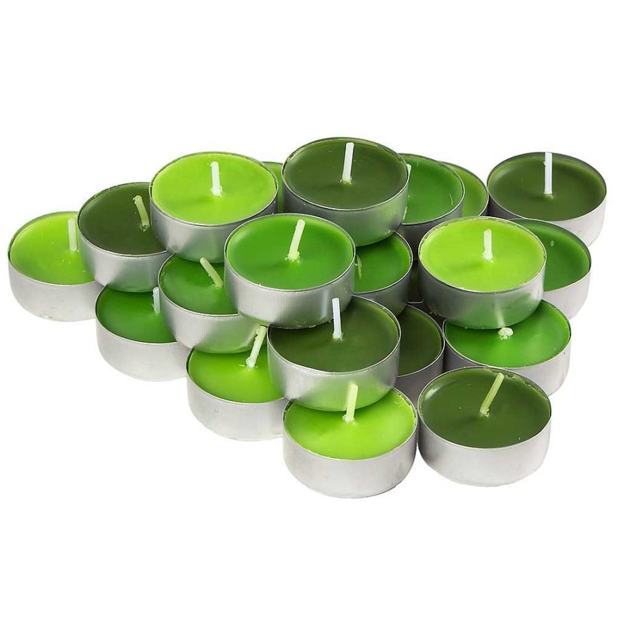 Home & Deco Genérico Velas Y Aromas | Pack 24 Velas Tealites 10 Gr Manzana Verde 3,5 Horas Duraci N