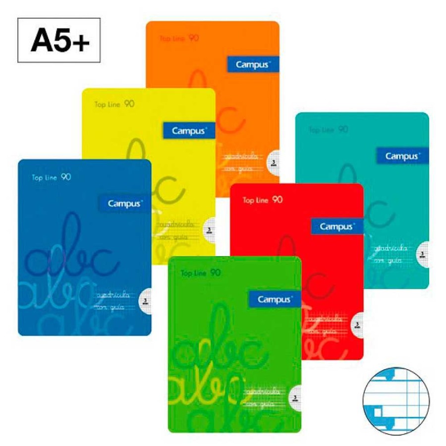 Papeler A Campus Libretas | Pack 6 Cuadernos A5 48 Hojas 90G Cuadr Cula Pautada 4 Mm