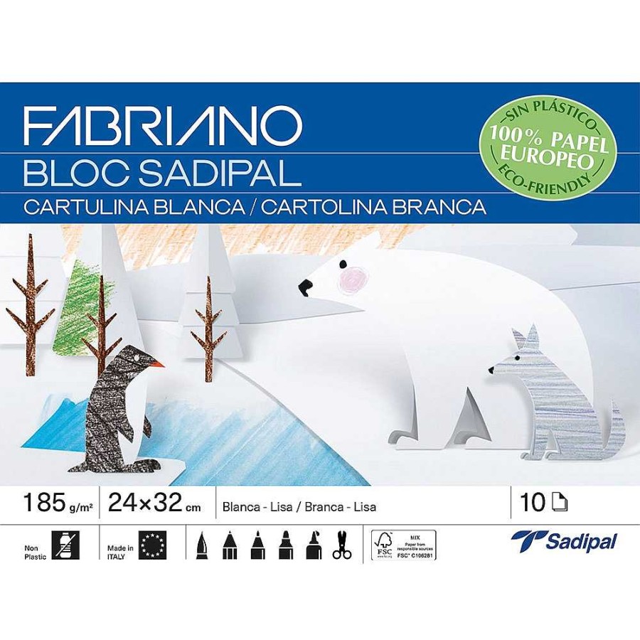 Papeler A Sadipal Cartulina Y Goma Eva | Pack 10 Blocs Cartulina Blanca De 10 Hojas