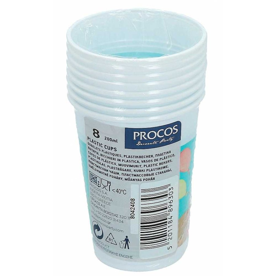 Fiestas Y Disfraces Genérico | Llamas Pack 8 Vasos Desechables 200Ml 9X7