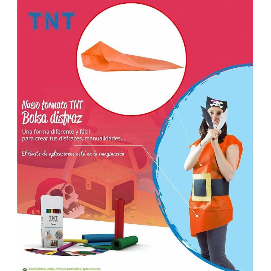 Papeler A Genérico Papel Manualidades | Pack 25 Bolsas Disfraz 65X90 Tela Tnt Naranja