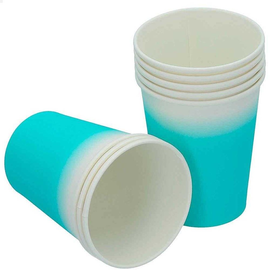 Fiestas Y Disfraces Genérico | Pack 8 Vasos Desechable Verde Agua 200 Ml