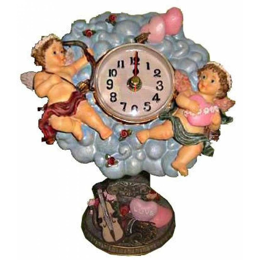 Regalo Genérico San Valent N - Enamorados | Reloj Sobremesa Angelitos Love 25 Cm