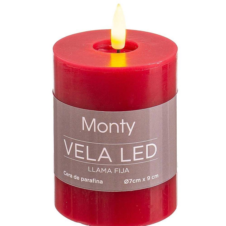 Home & Deco Juinsa Velas Y Aromas | Vela Led Rojo 7X9 Cm