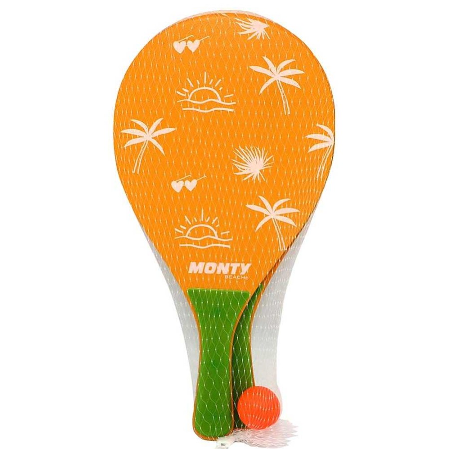 Juguetes Monty Aire Libre | Set 2 Palas Madera 7 Mm Y Pelota Palm