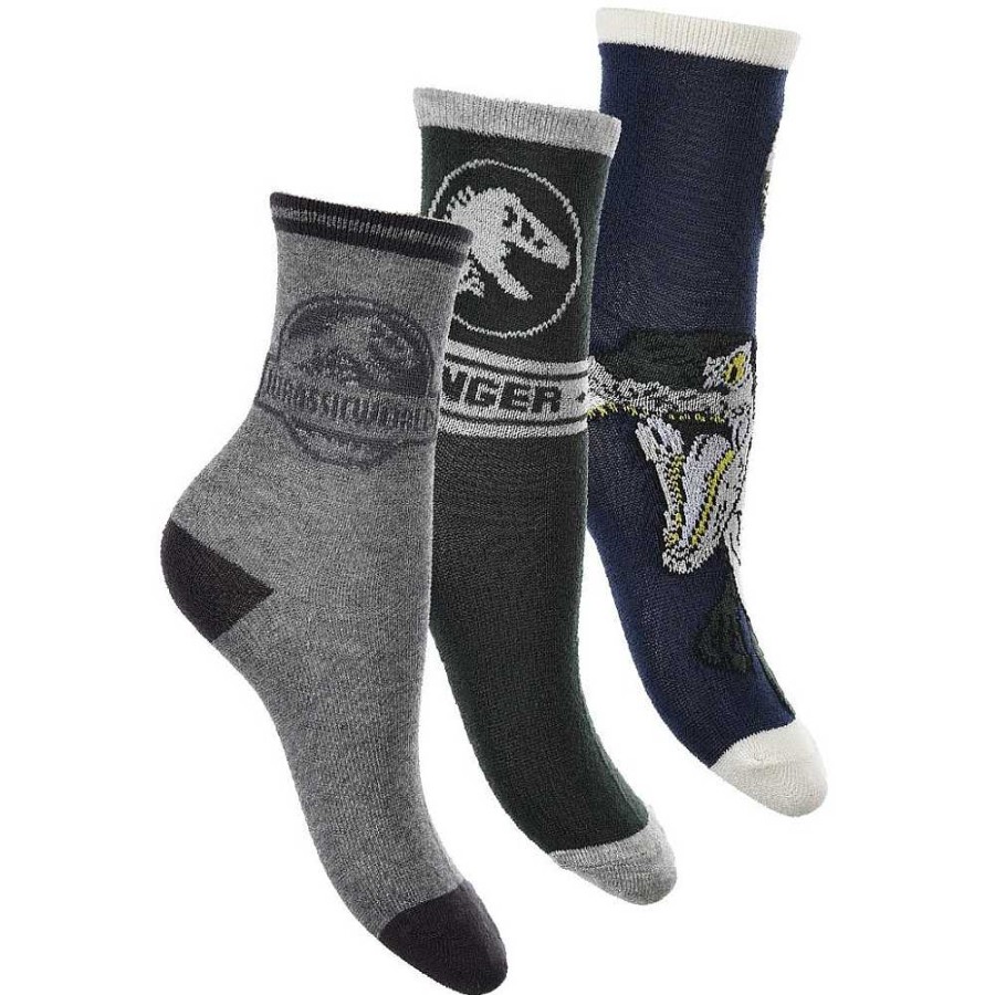 Regalo Jurassic World Tendencia Dinosaurios | Jurassic World Pack 3 Calcetines Surtidos Tallas 23 A 34