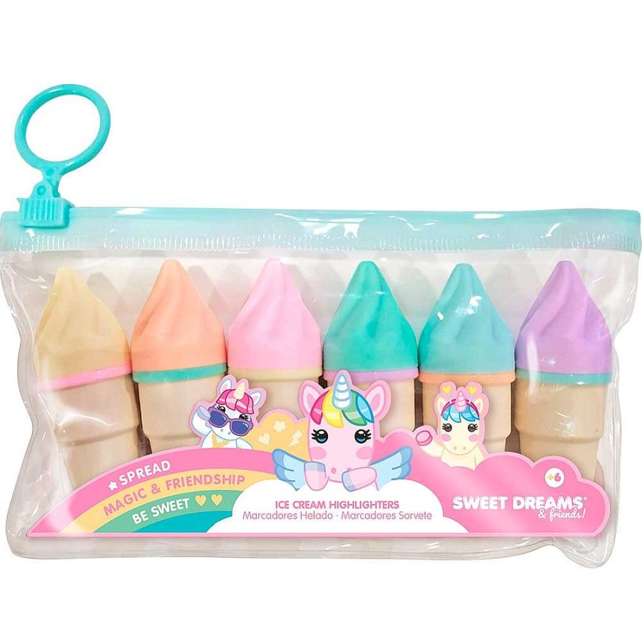 Regalo Sweet Dreams Tendencia Unicornios | Bolsa Con 6 Marcadores Fluorescente Helados Unicornio Sweet Dreams